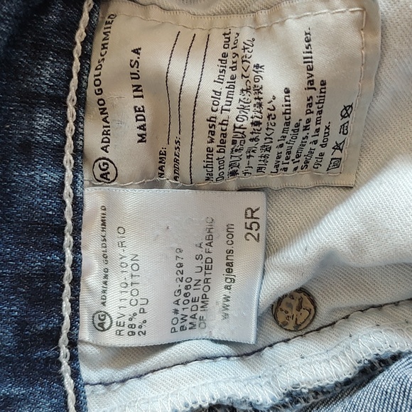 🔥HP🔥AG The Stilt Cigarette Leg Jeans Size 25 Women's Adriano Goldschmied - Picture 10 of 11